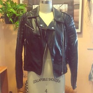 ASOS Black Motorcycle Faux Leather Jacket